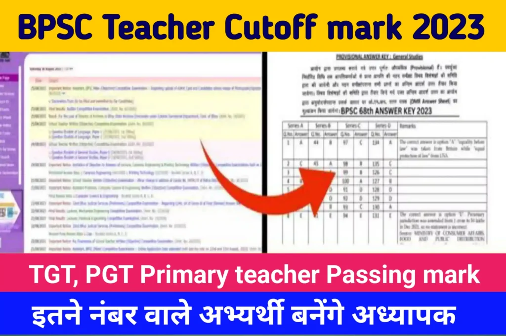BPSC Teacher Cutoff Mark 2023
