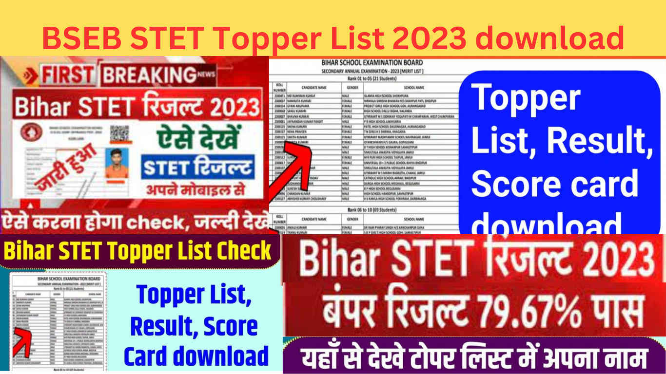 BSEB STET Topper List 2023 download