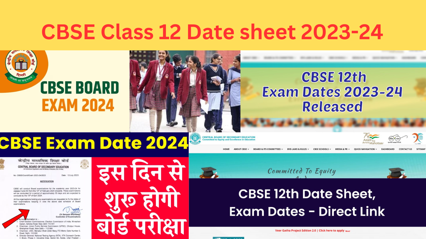 CBSE Class 12 Datesheet 2023-24