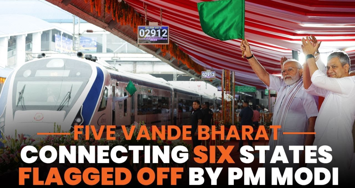 PM Modi flags off 10 Vande Bharat trains