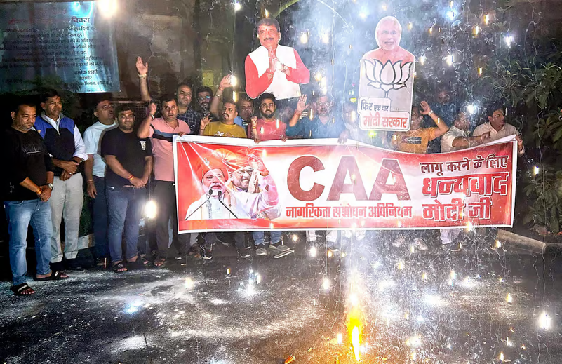 flag marches in Delhi after CAA implemented